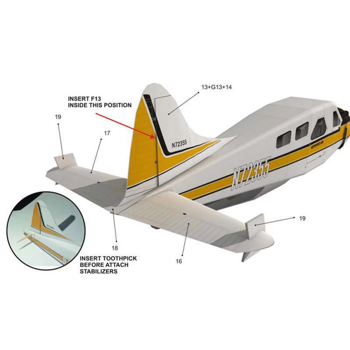 1:32 Paper DHC-2 Beaver Float Seaplane 3D Plane Aircraft Unassembled Kirt Gift