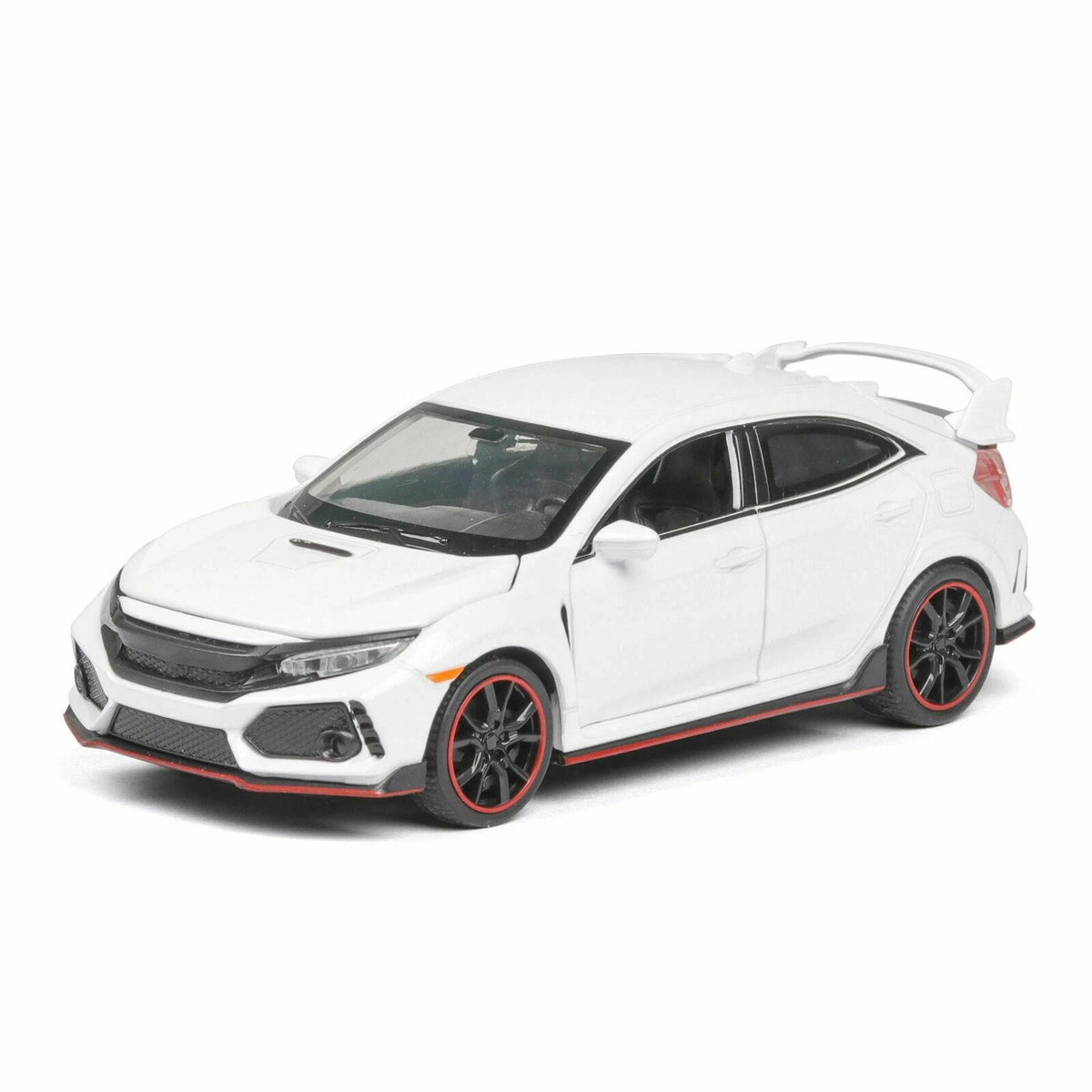 1/32 White Model Car Diecast Toy Collection Sound&Light For Honda Civic Type R D