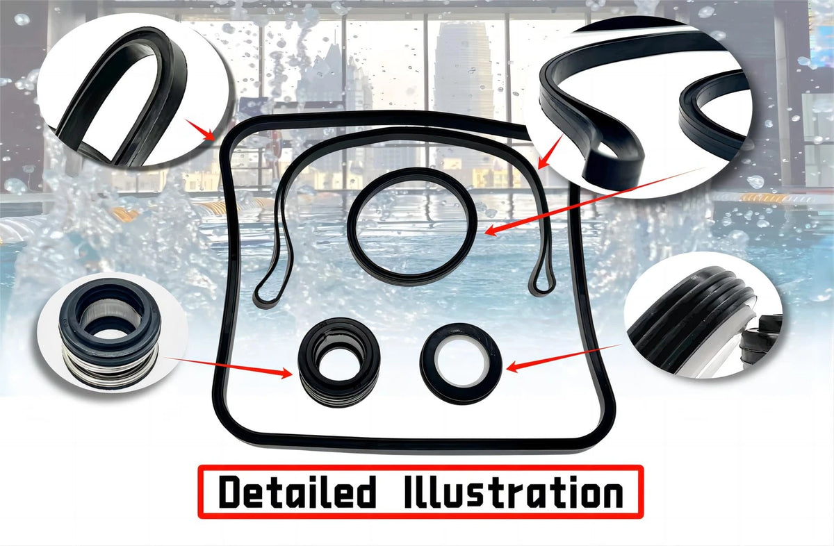 HCLLPS Super Pump Seal Replacement for Hayward Go Kit 3. All 3 Gaskets Black
