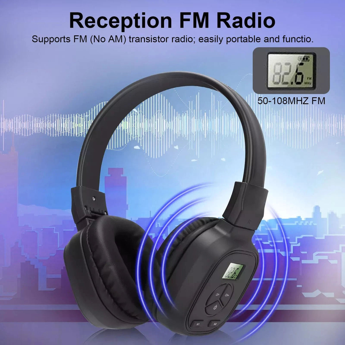 Portable Wireless FM Radio Headset perfect for using on your computer or MP3