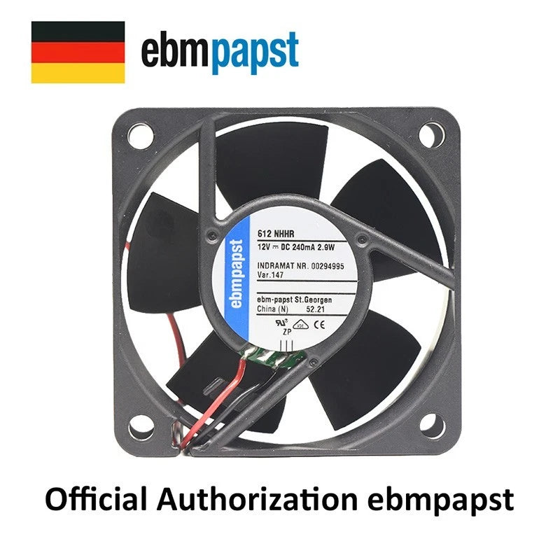 612NHHR Axial Fan 60*60*25mm 12VDC 2.9W High Air Volume Ebmpapst Case Fan