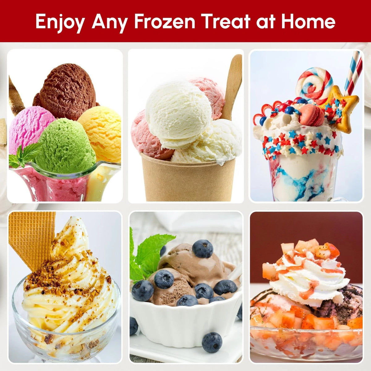 Ice Cream Maker Attachment for KitchenAid Stand 10.24*10.24*7.72inch, White