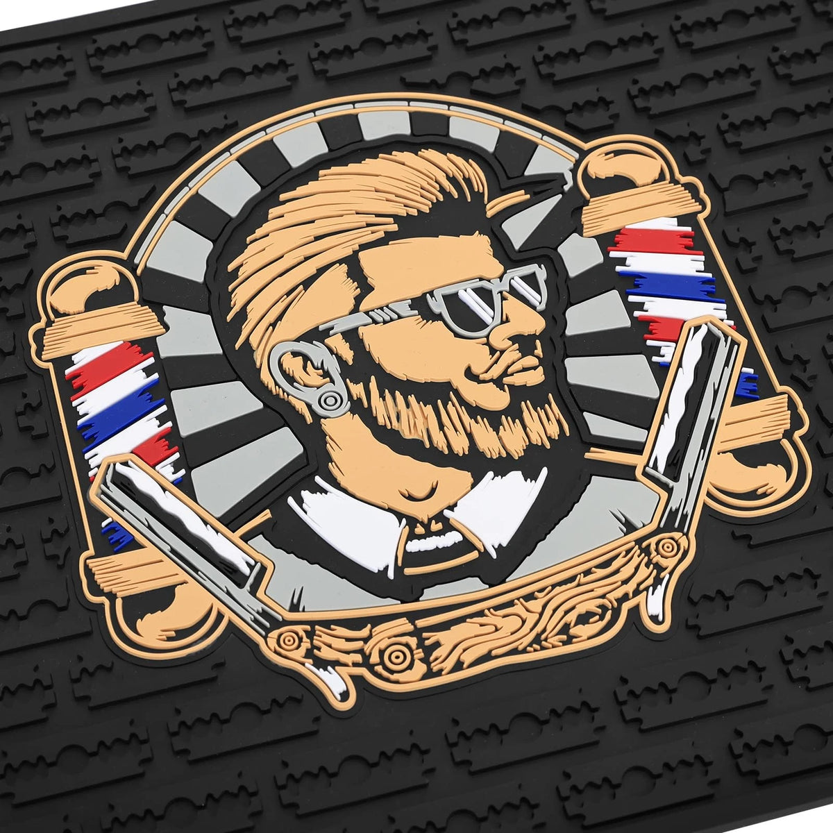 Non-Slip barber mats for clippers, Flexible Rubber Barber C 17.7x11.8, Black