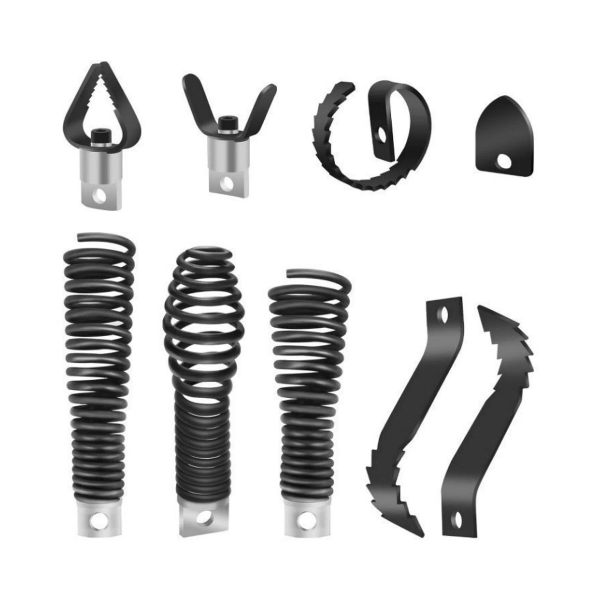 8PCS Steel Drain Snake Drill Bits Professional Pipe Cleaner Cutter Attachments