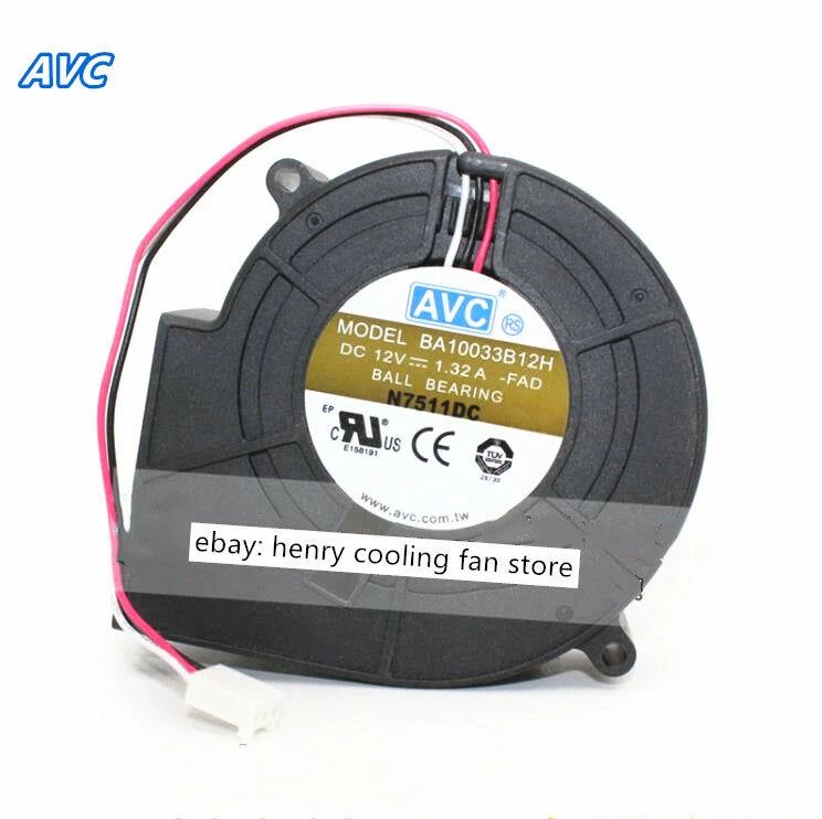 For AVC BA10033B12H blower fan DC 12V 1.32A 97*97*33MM 4-wires cooling fan