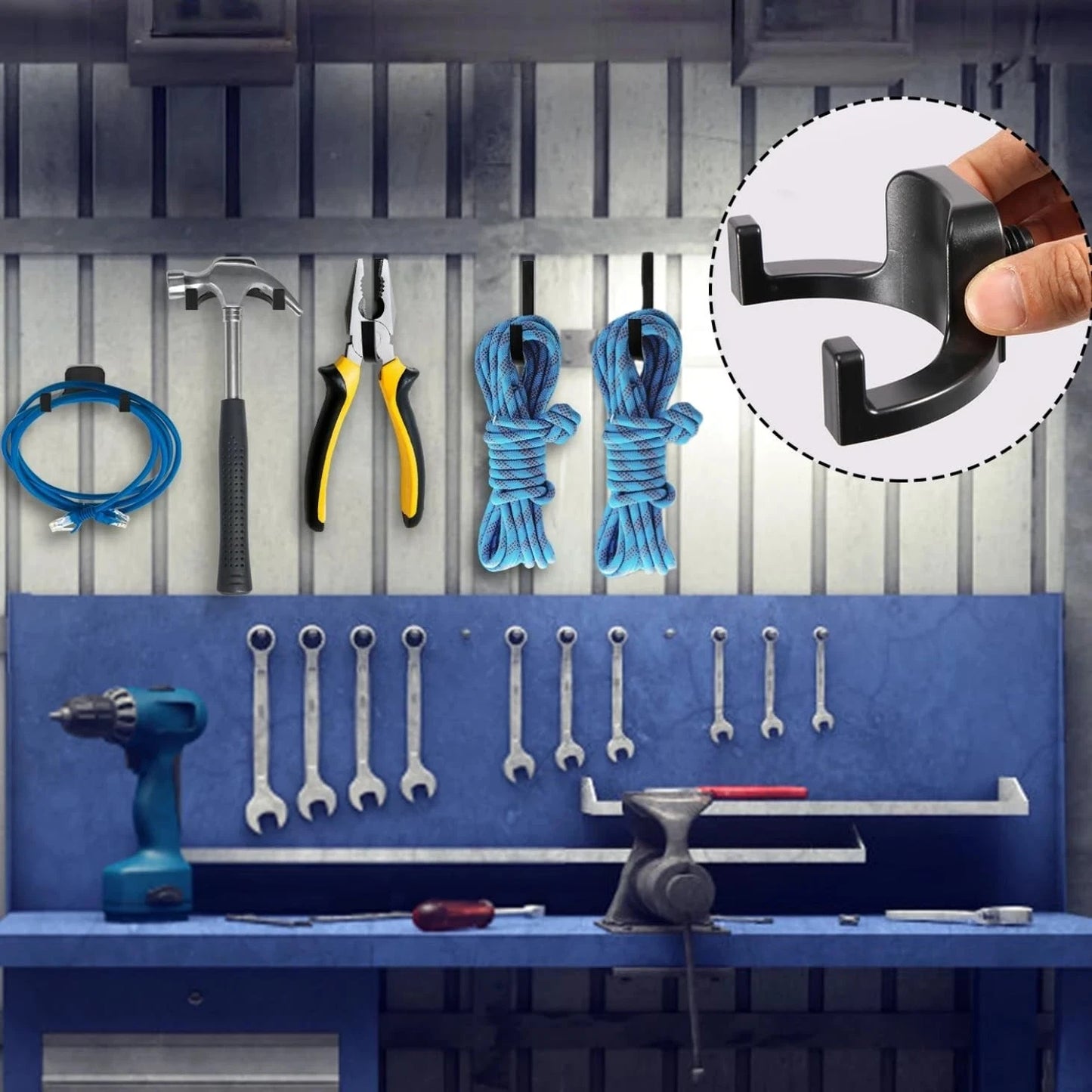 SZLFKJ 7PCS Storage Shed Hooks Compatible with Suncast/Craftsman Black
