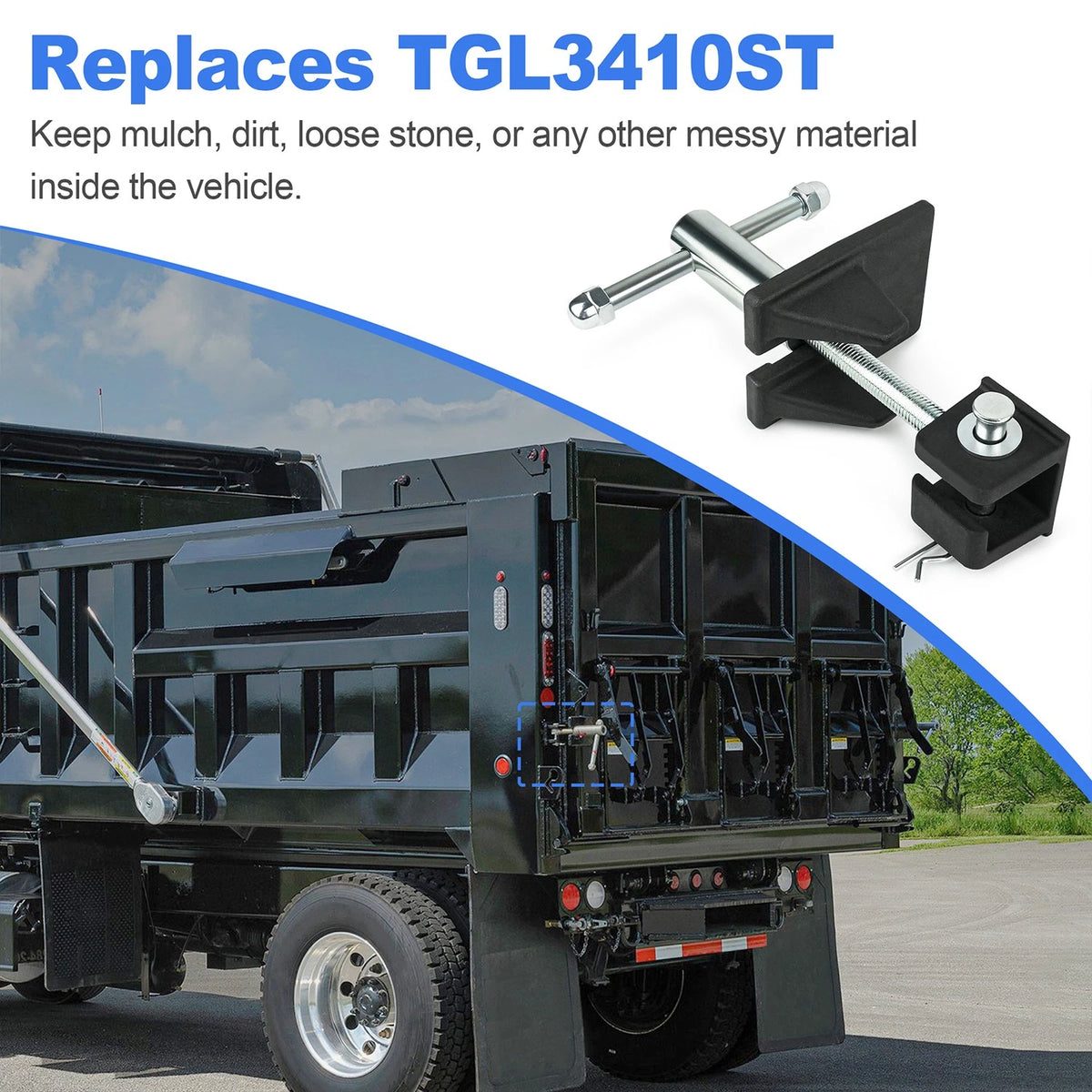 TGL3410ST2 Steel Tailgate Latch Assembly with Forged Steel Brackets and Clevis
