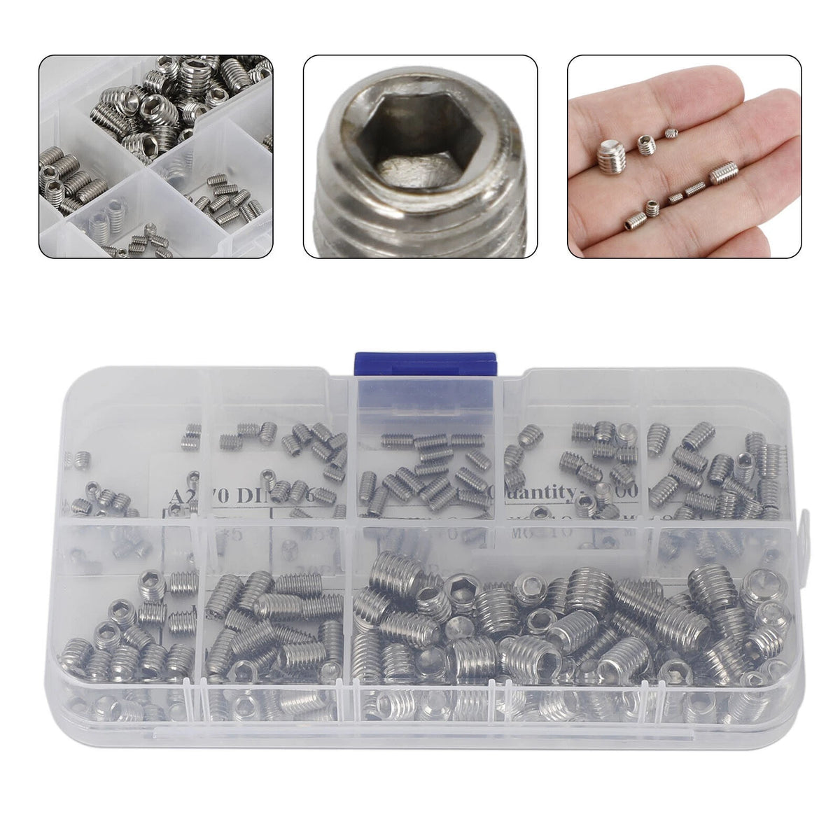 Stainless Steel M3 M4 M5 M6 M8 Allen Head Socket Hex Set Grub Screw Assortment
