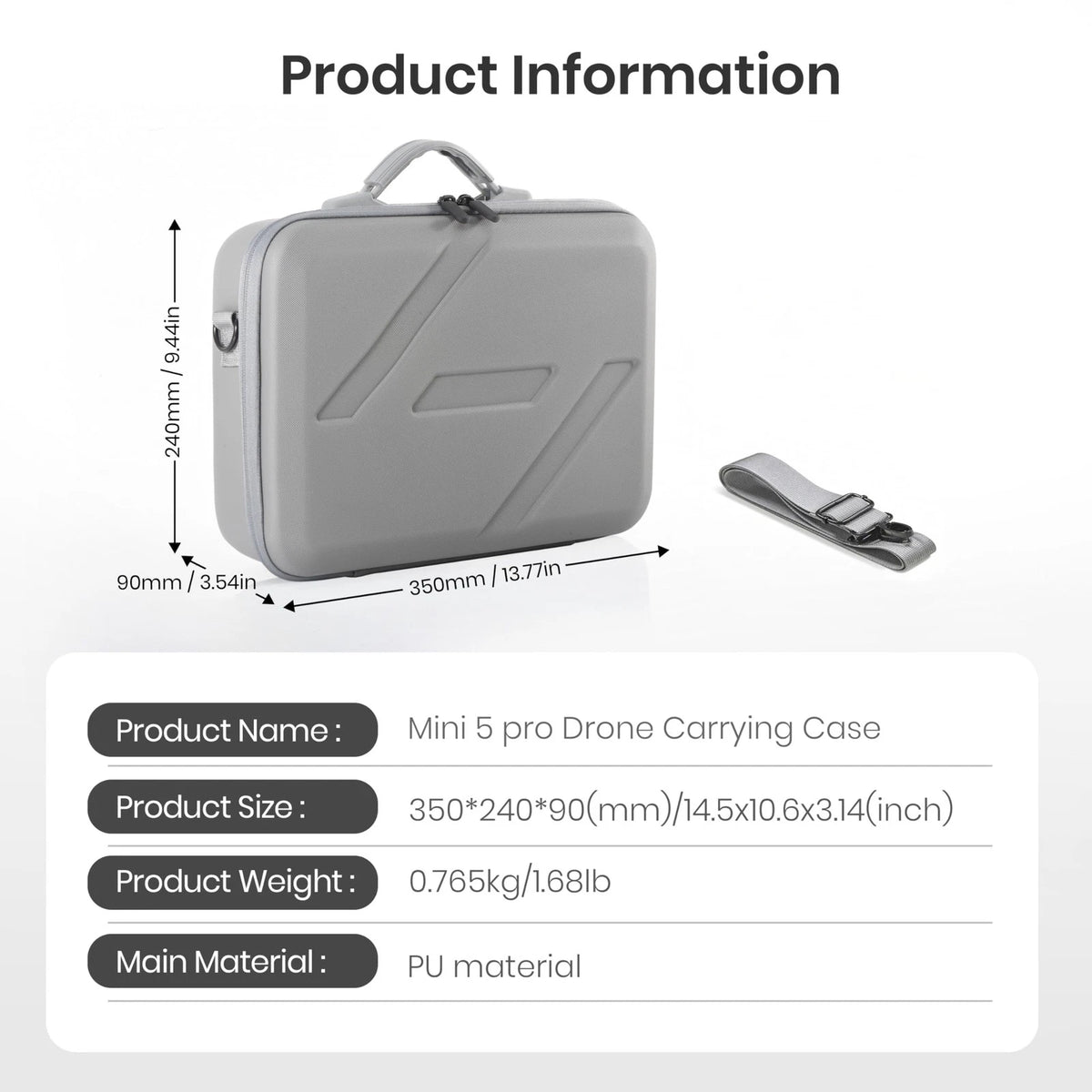 STARTRC Mini 5 Pro/Lito x1 Case, Portable Carrying Bag for DJI Small, Black