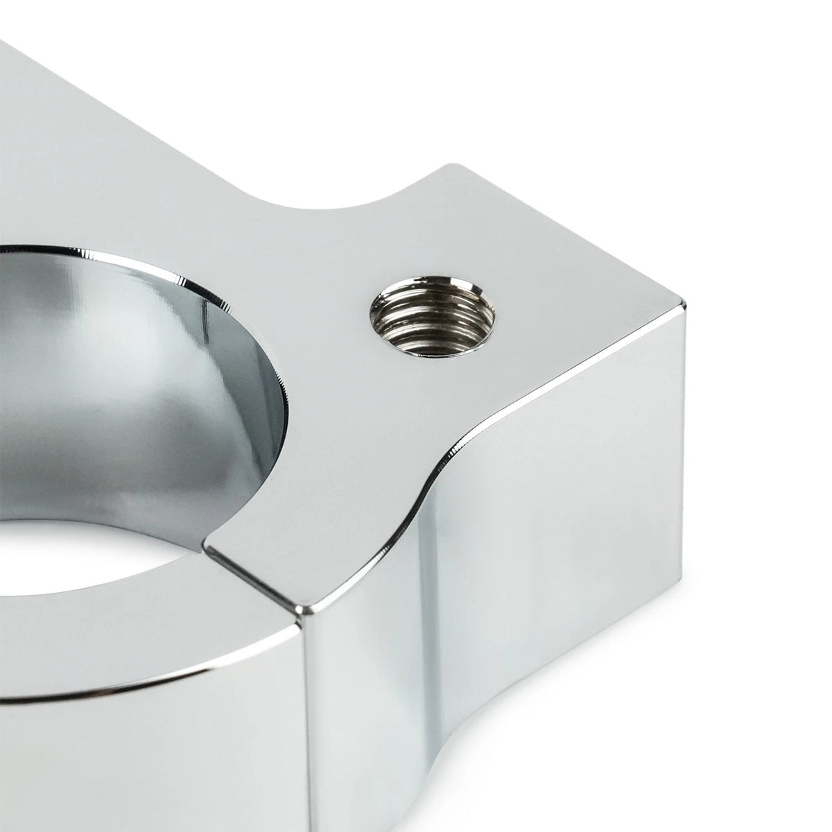Chrome gauge relocation bracket for Harley-Davidson T-bars