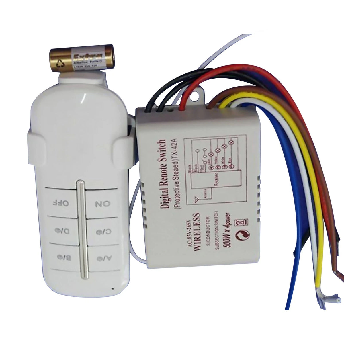 4 Way Light Lamp Digital Wireless Remote Controller Switch ON/OFF 110-240V F