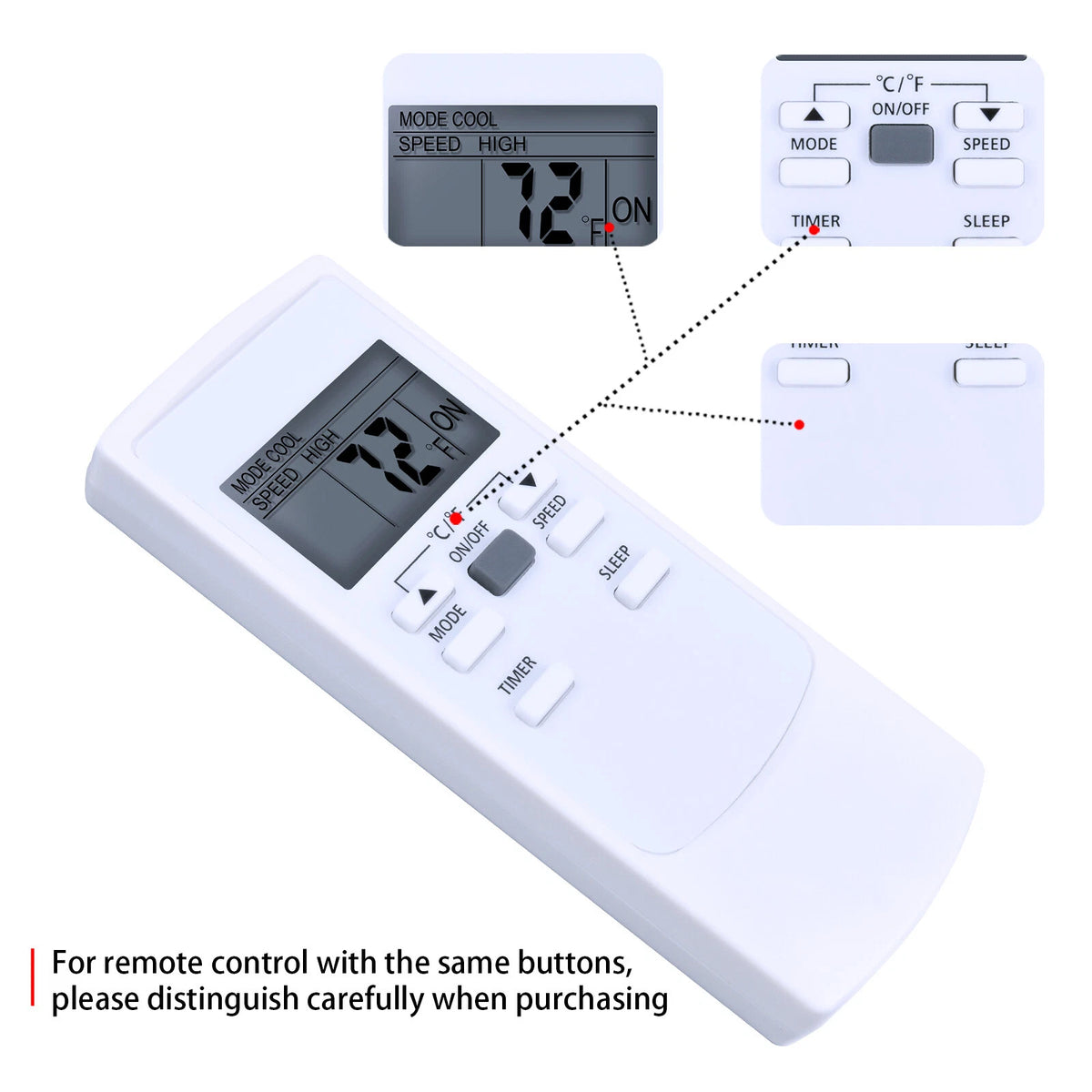 Remote Control For Honeywell HL10CESWB HL10CESWG HL10CESWK HL10CESWW HL12CESWB
