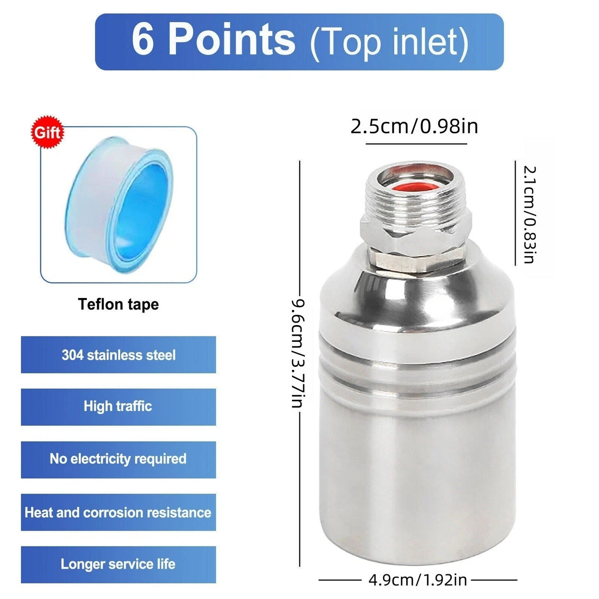 Solar Water Tank 6 Points Top Inlet Float Valve Level Controller High Quality