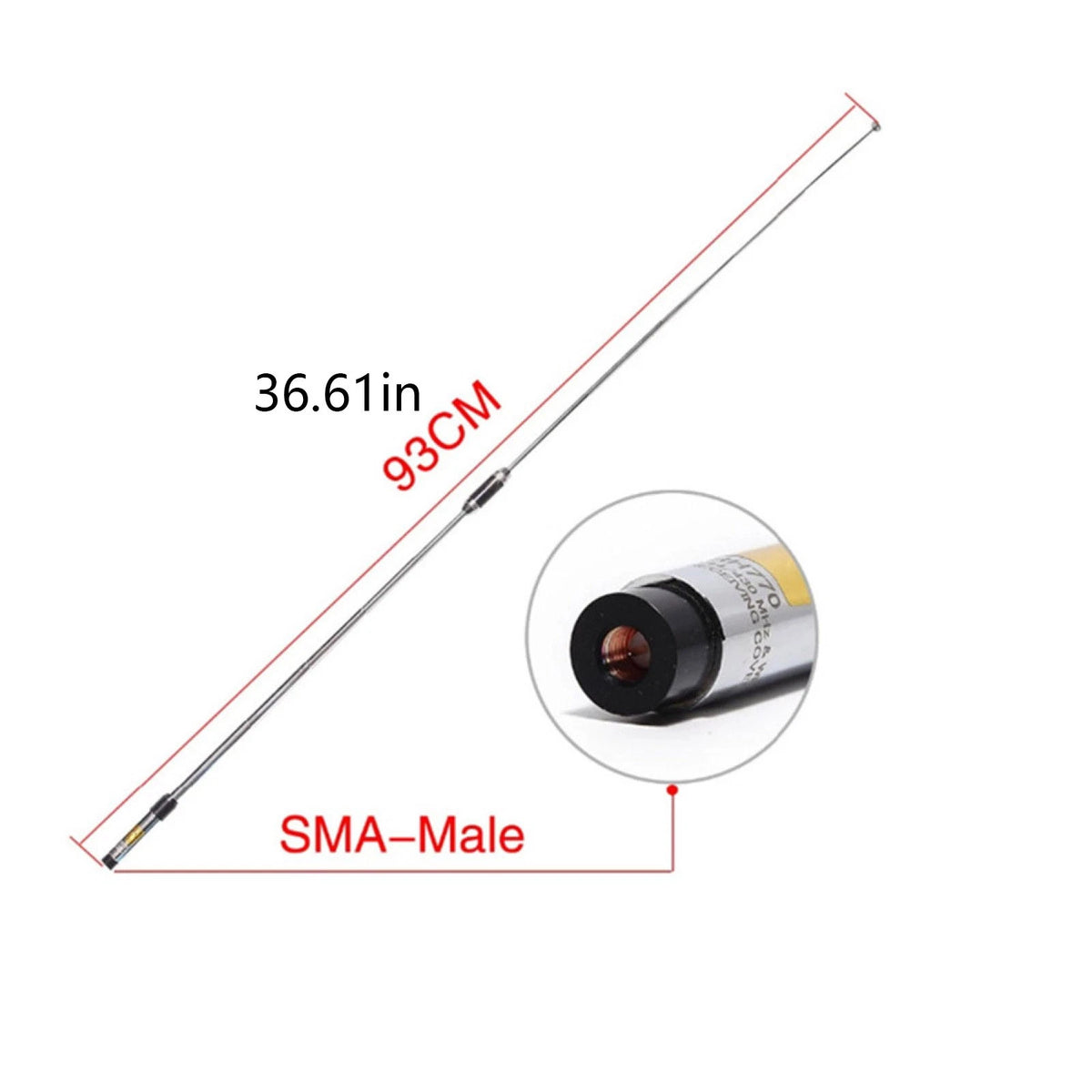 RH770 SMA-Male Dual Band VHF/UHF Telescopic Antenna For Baofeng UV-3R UV-100