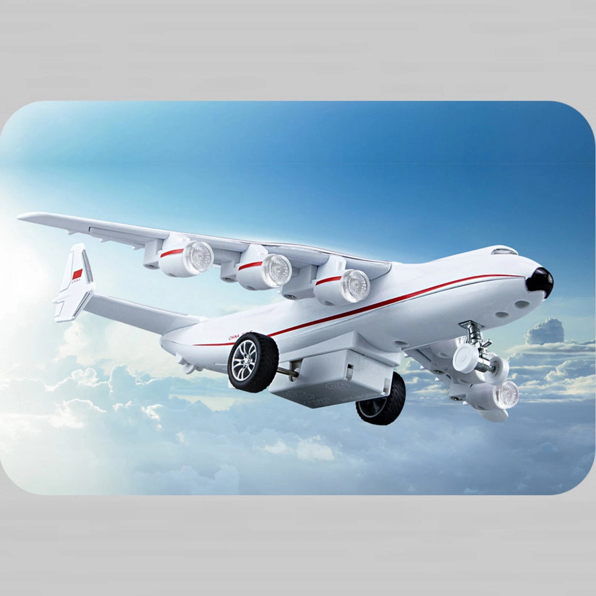 1/400 An225 Mriya Plane w/Buran Orbiter Model Sound Light Pull Back Gift,