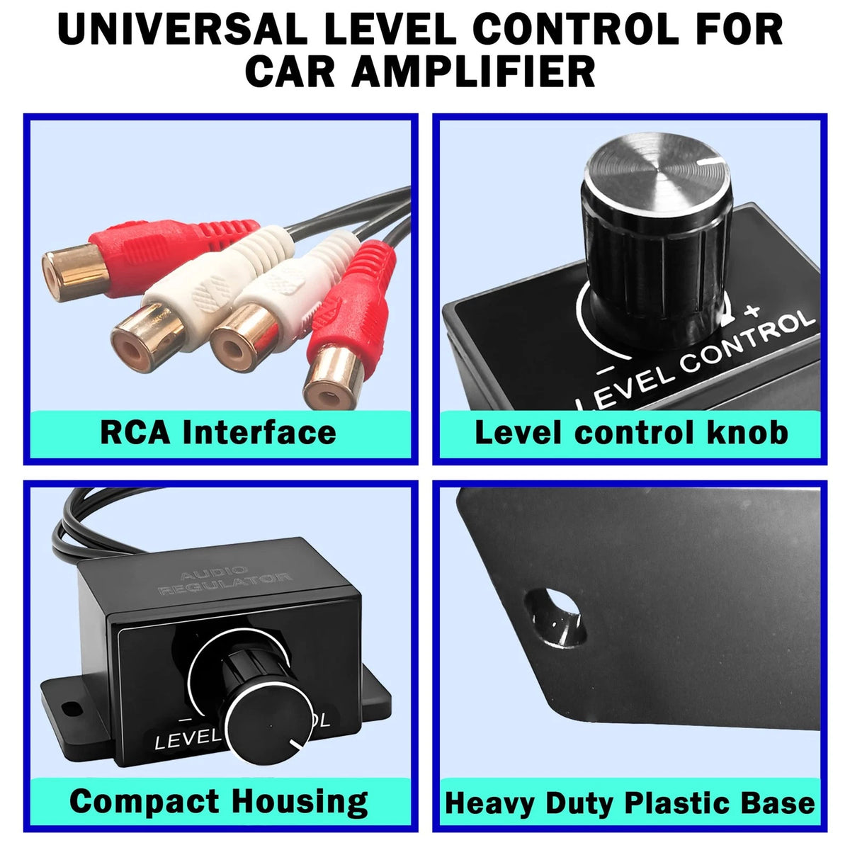 AMAKE Universal RCA Remote Amplifier Level Controller with Bass Control Black