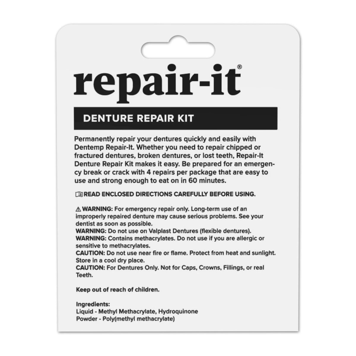 Dentemp Repair Kit - Repair-It Advanced Formula 1 Pack (4 Repairs), Pink