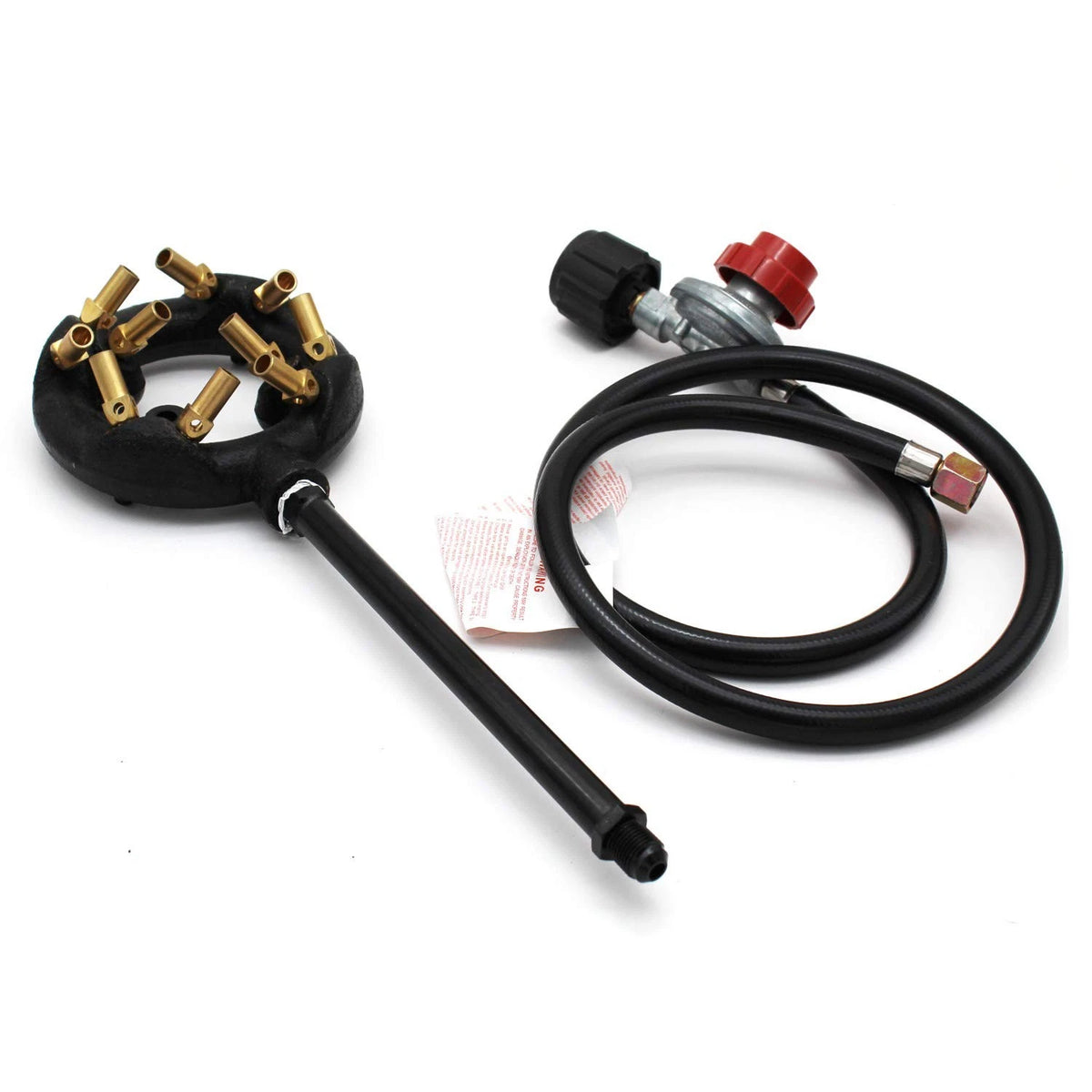 𝑴𝑬𝑵𝑺𝑰 10 Jets Homemade Cast Iron Burner Assembly Flame 8 inches, Black
