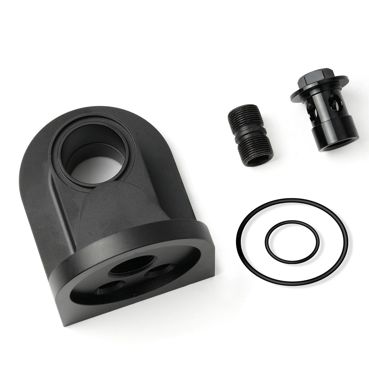 M-6880-B50 90 Degree Billet Oil Filter Adapter for 1965-1995 Ford Mustang