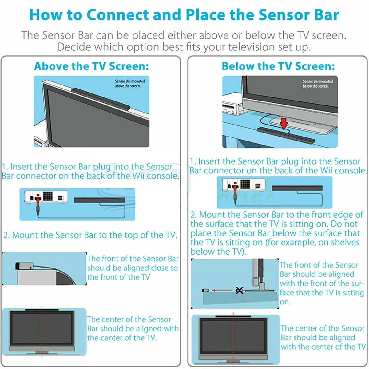 Wired Remote Motion Sensor Bar IR Infrared Ray Inductor For Nintendo Wii / Wii U