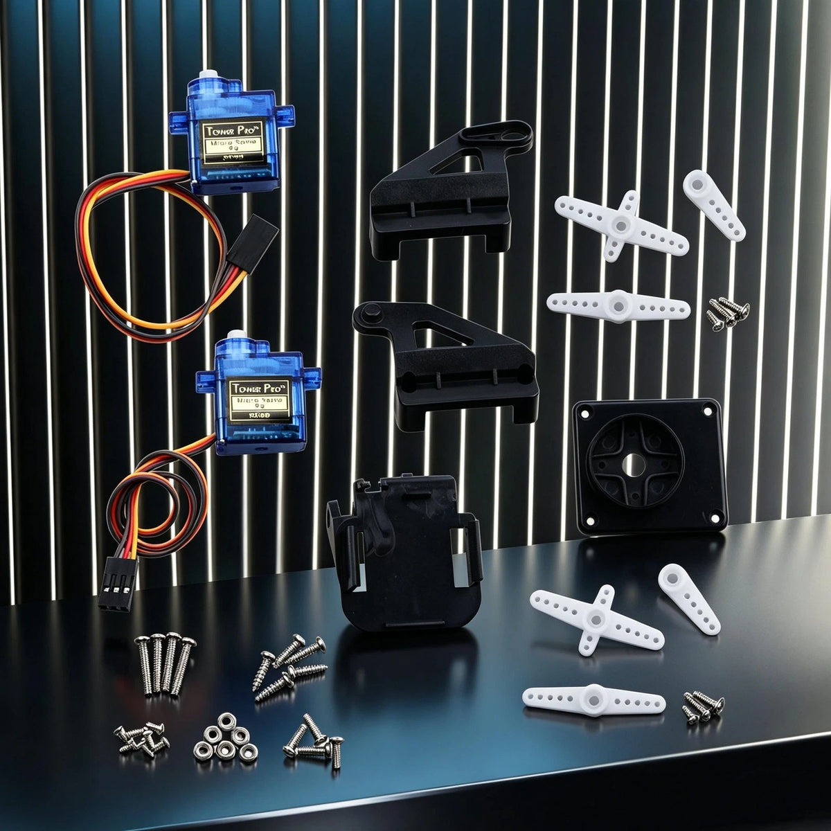 2pcs Servo With Arm Pan-Tilt 2-Axis Servo Gimbal for FPV Quadcopter Car Plane