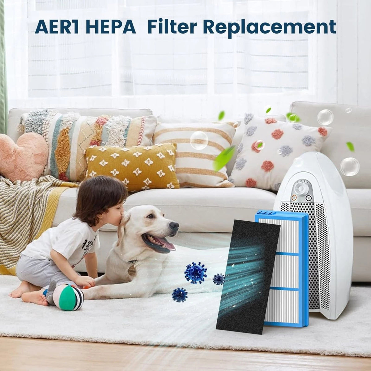 2 Pack HAPF30AT Lint And Dander Filter For Bionaire BAP9200 BAP9700 Air Purifier