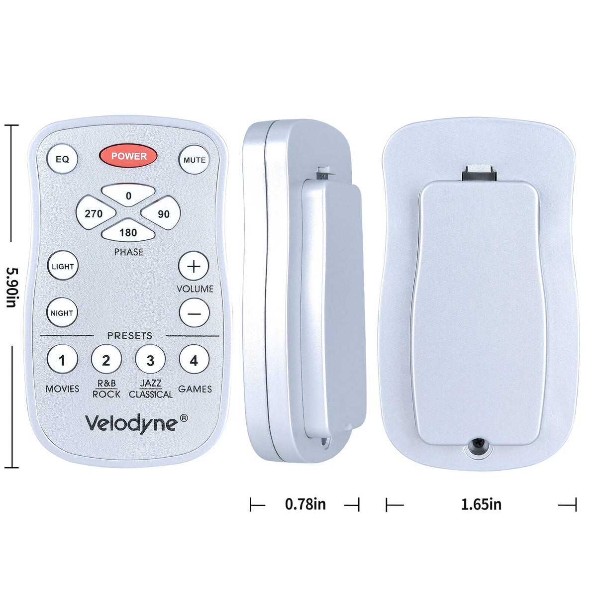 Replacement Remote Control For Velodyne SPL-800R DEQ-R EQ-MAX8 White