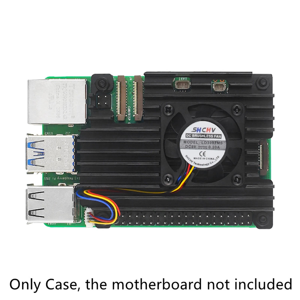 1*Aluminum Protective Case for Raspberry Pi 5 Motherboards With Cooling Fan