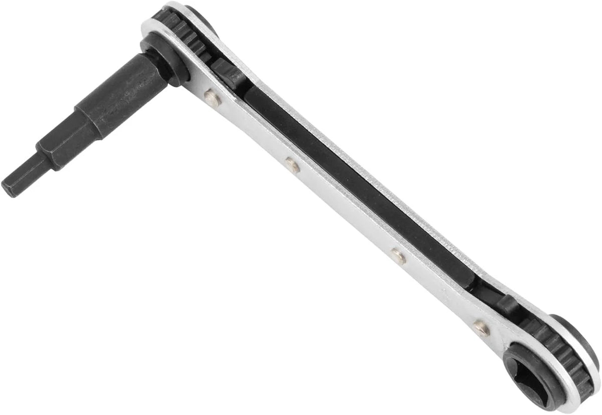 HVAC Service Wrench, Refrigeration Wrench With 2 Pcs Hexagon Bit Black
