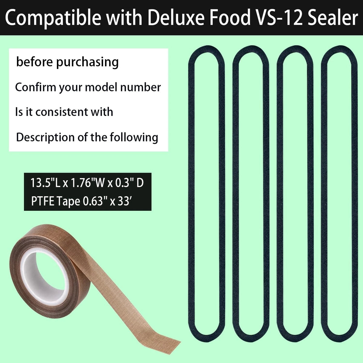 ziHenryDa 4 Pack Foam Replacement Gaskets compatible with 13.5*1.76*0.3, 2