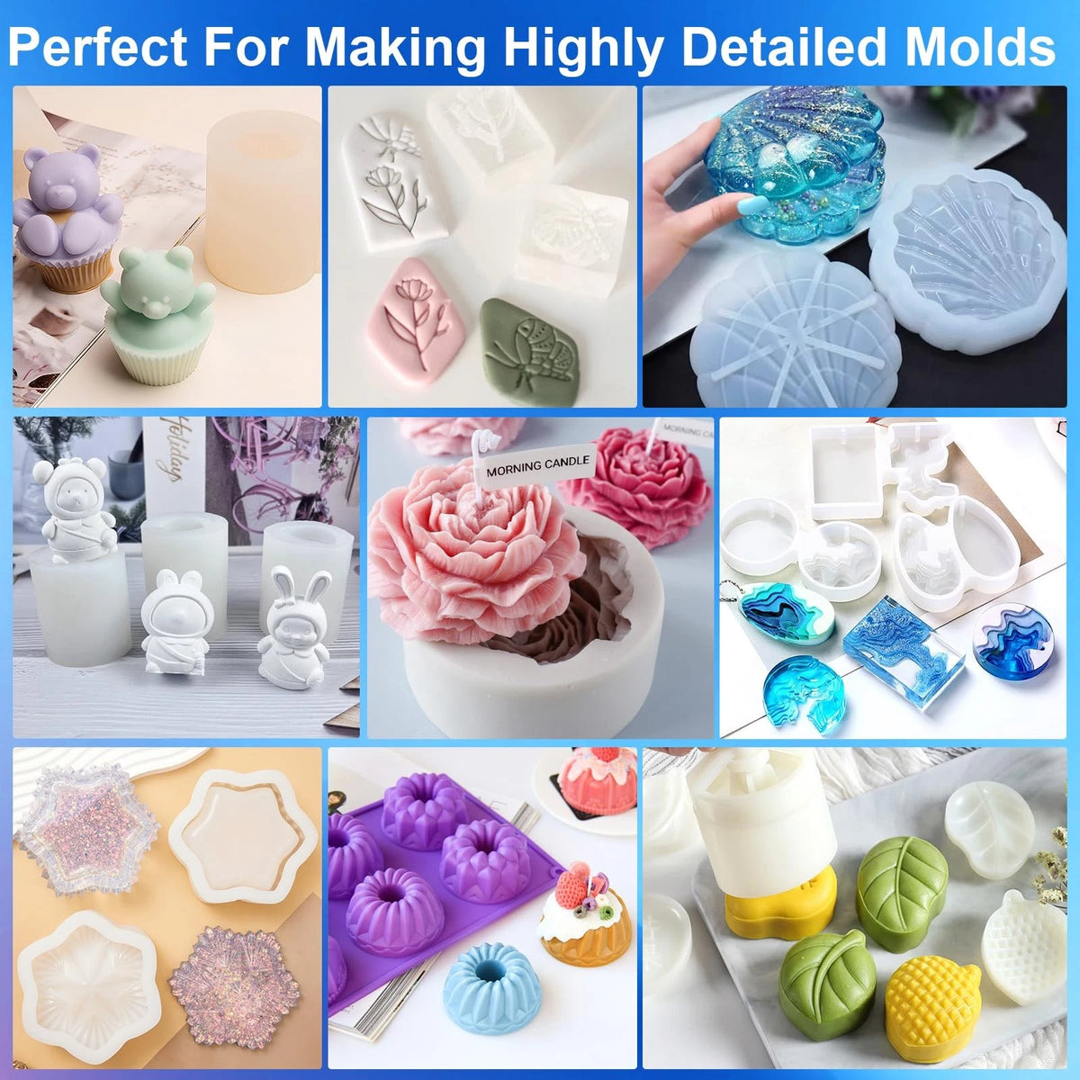 CHANGTIKEJI Silicone Mold Making Kit,64OZ Super Elastic Liquid 64 OZ, 64oz