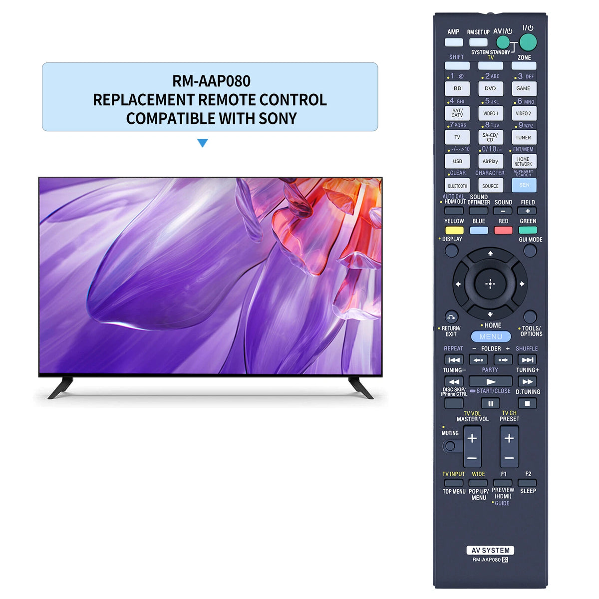 RM-AAP080 Replacement Remote Control For Sony AV Receiver