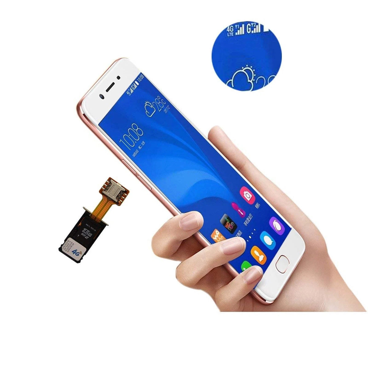 Double Dual SIM Card Micro SD Adapter for Android Phone Extender Nano to NAMO C