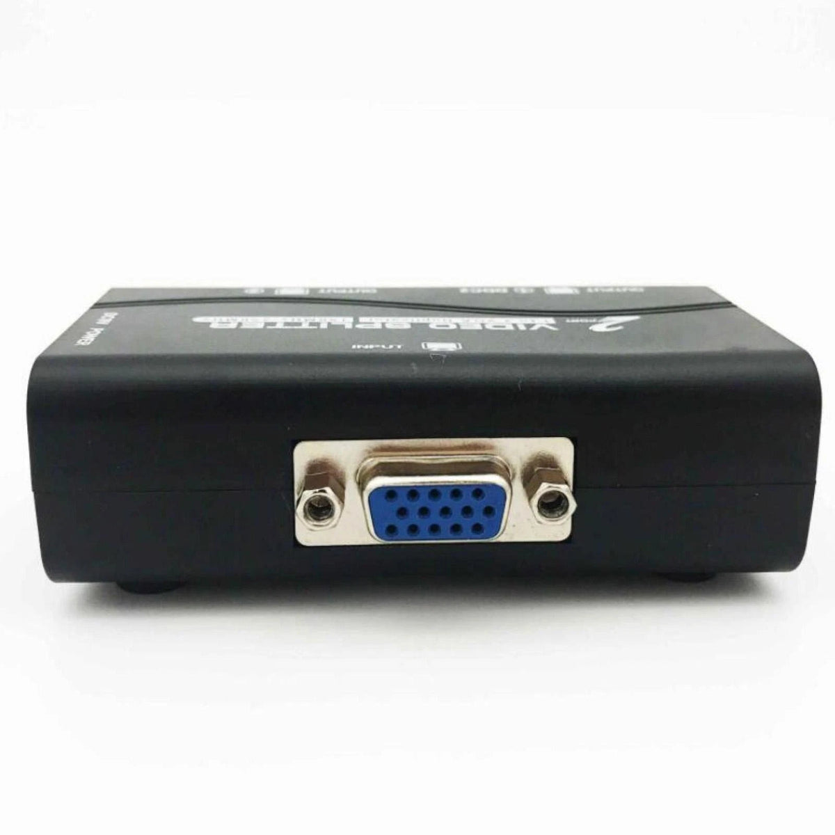1 PC to 2 Monitor 2 Port VGA SVGA Video LCD Splitter Box Adapter w/ Power Cable