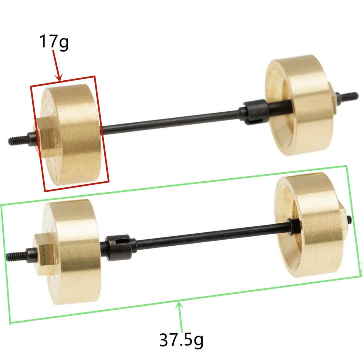 1/24 6mm Brass Widened Wheel Hub Counterweights For Axial SCX24 90081 RC Car