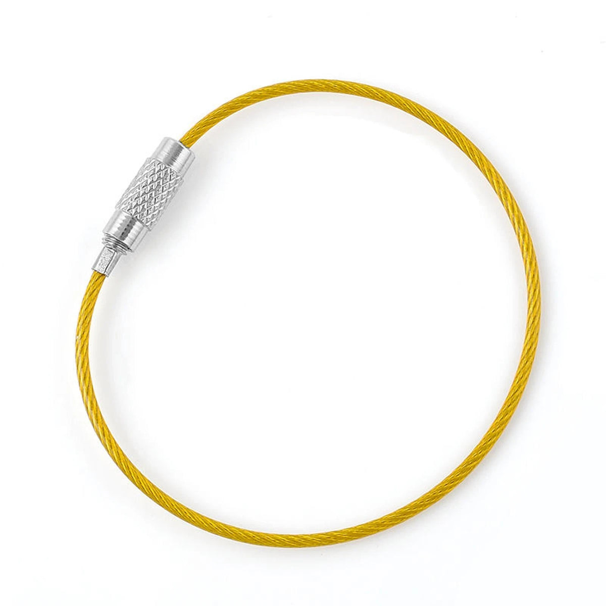 20* 1.5mm Screw Locking Wire Keychain Cable Rope Key Holder Keyring Chain Ring F