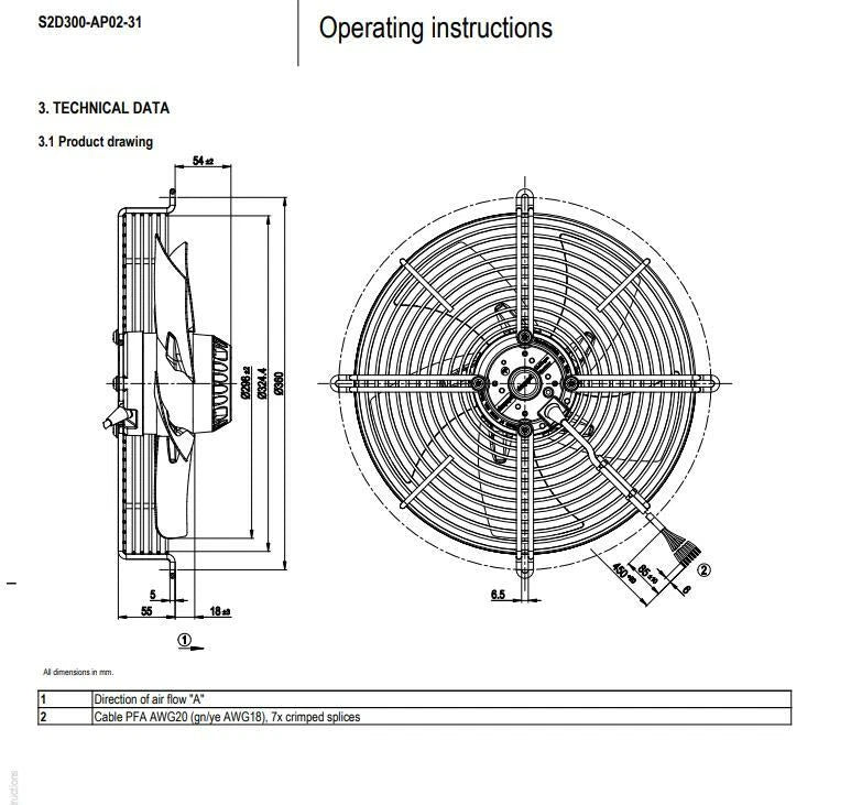S2D300-AP02-31 Ebmpapst Axial Fan 230/400V 210/300W External Rotor Cooling Fan