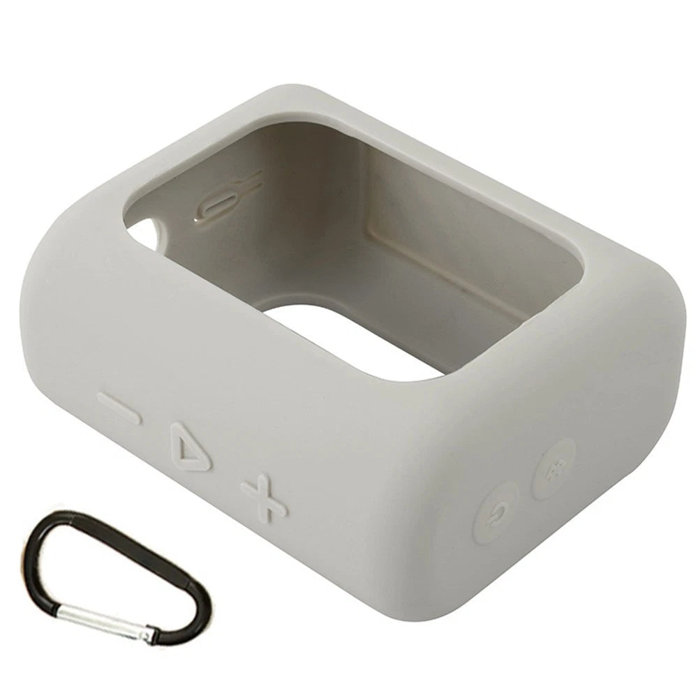 Gray Silicone Case w/ Carabiner Fits For JBL GO3 GO 3 Bluetooth Speaker xx