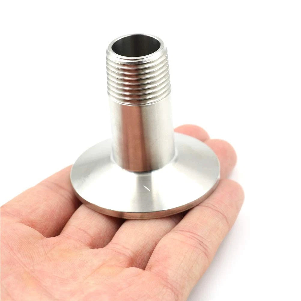 Beduan 1.5" Tri Clamp to 1/2" NPT Male Male, Stainless Steel