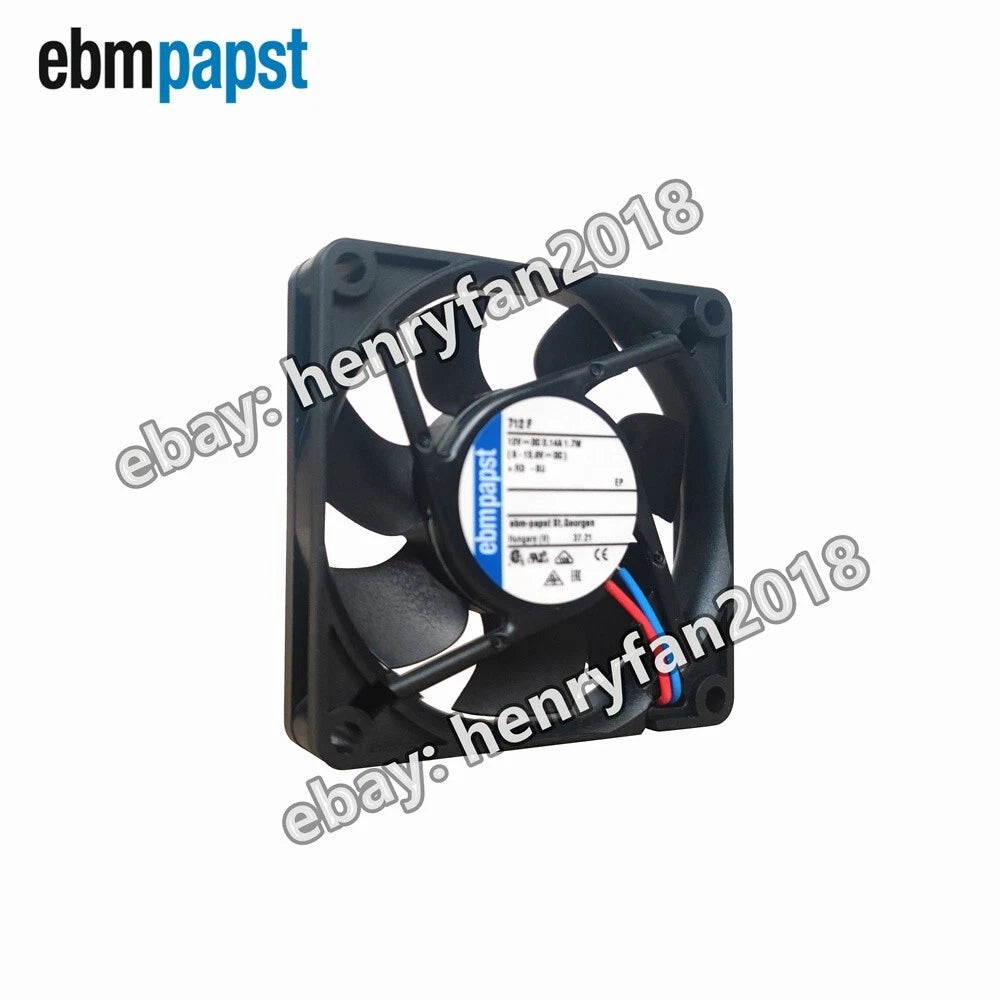 Ebmpapst 712F Axial Fan DC 12V 1.7W 0.14A 70*70*15MM 2-wire 25CFM Cooling Fan