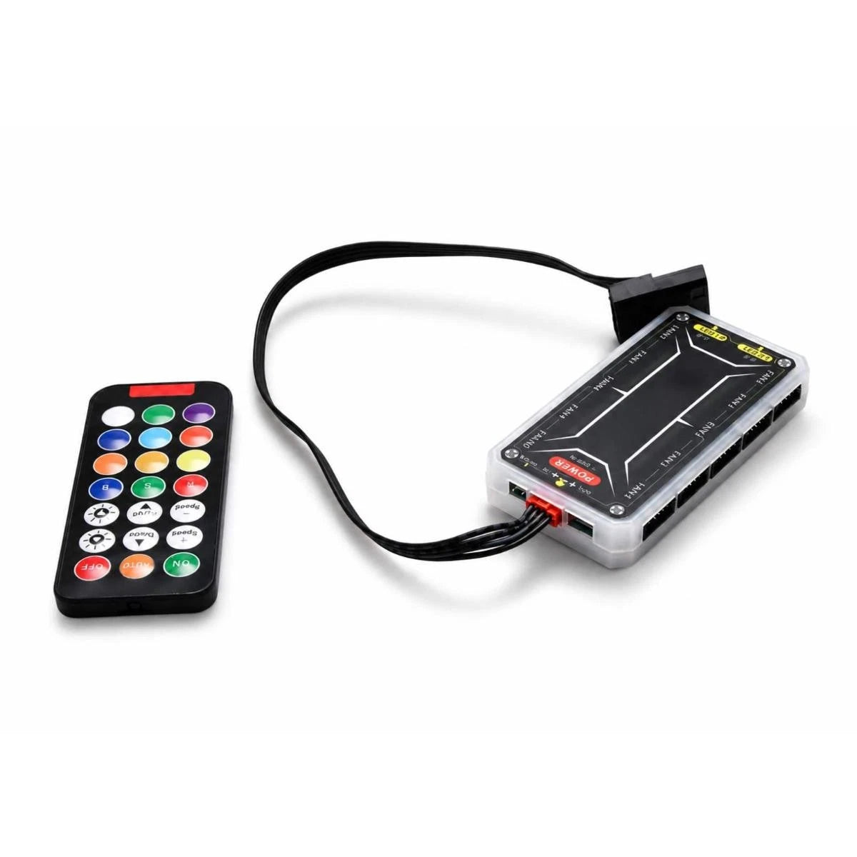 Adjustable RGB Light Fan Controller Remote Control Computer Case Hub Adapter Kit