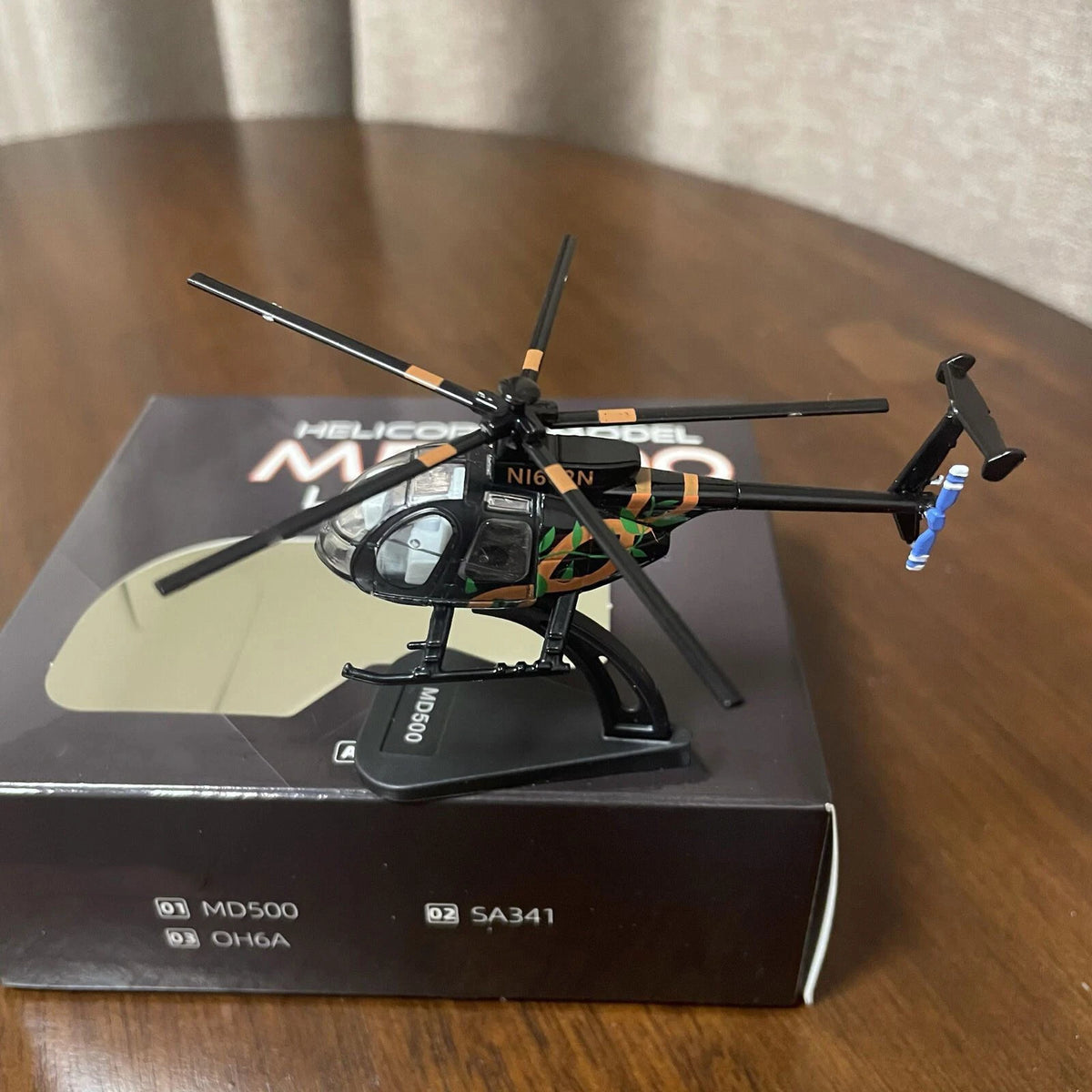 7.4cm Diecast Alloy 1/100 Scale USA Bird MD500 Helicopter Model Static Display