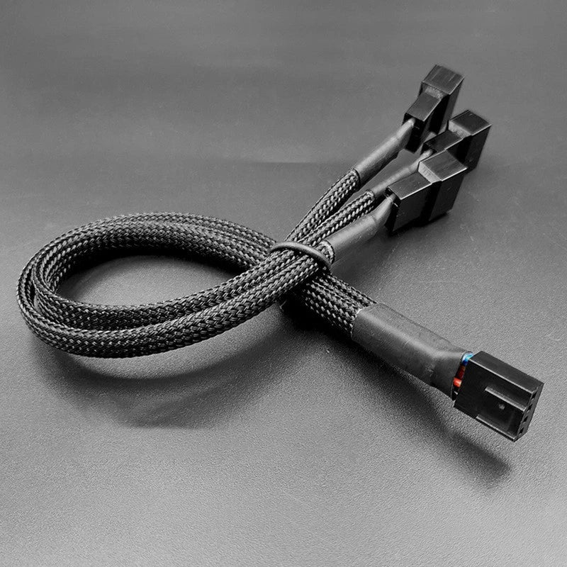 Female-to-Male 4 Pin 1 to 3 Way Cooling Fan Water Cooling PWM Fan Adapter