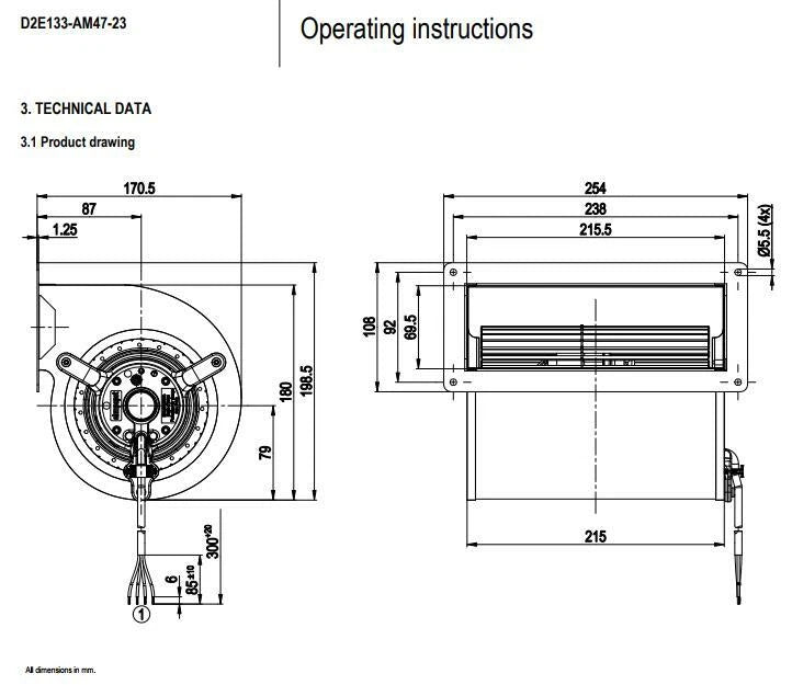 Ebmpapst Blower Fan D2E133-AM47-23 Centrifugal Fan AC 230V 0.84A Inverter Fan