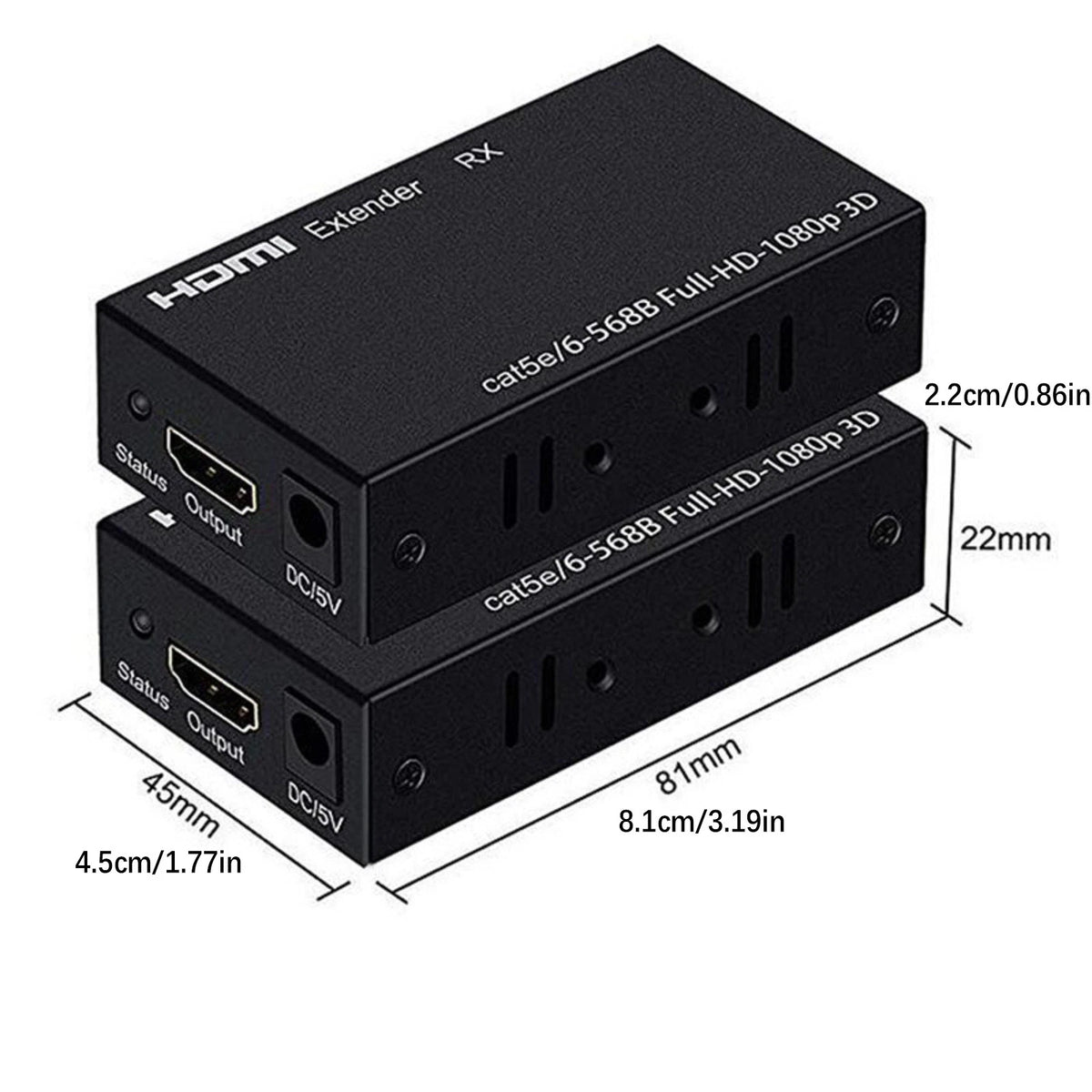 DC 5V/ 1A 60M Extender HDMI to RJ45 Transmitter RJ45 to HDMI Receiver Adapter