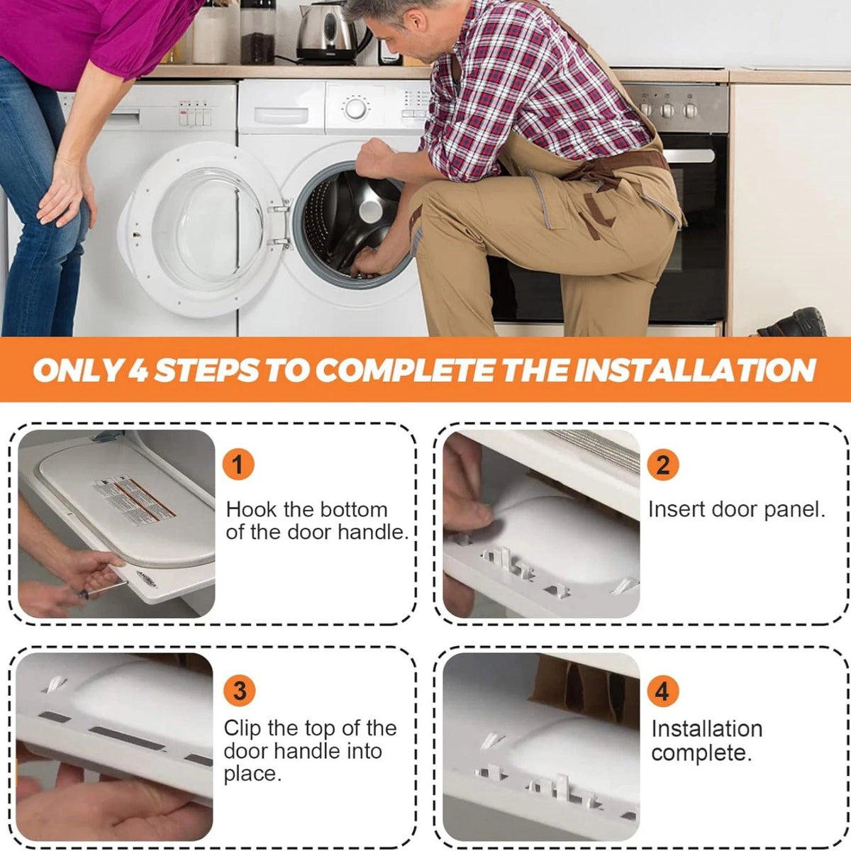 Dryer Door Handle W10714516 ABS Durable For Kenmore 110 Series Easy Installation