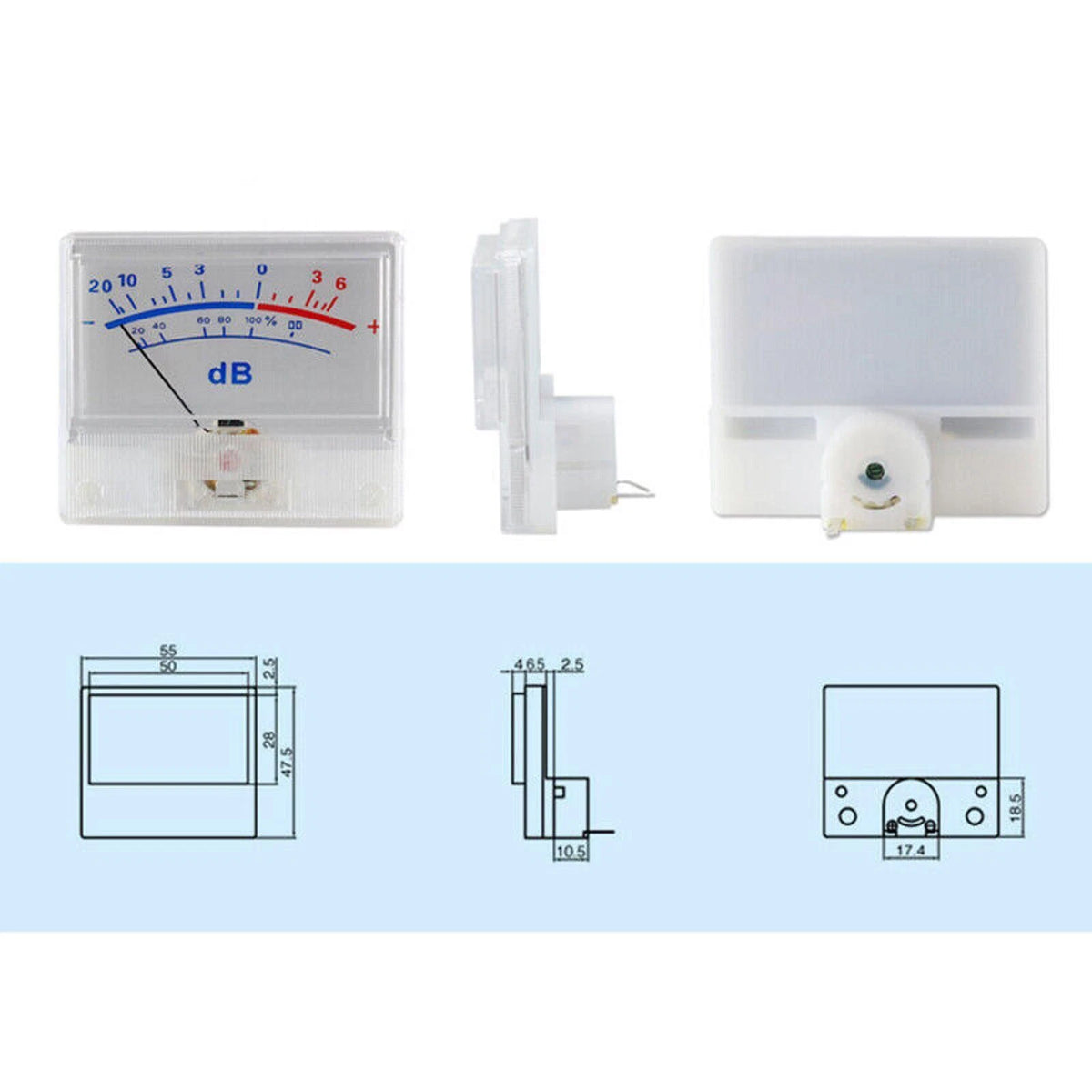 Measure High-Precision VU Level Meter Header Power Amplifier Meter Sound Gauge