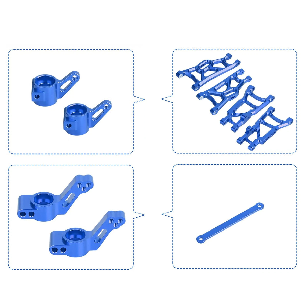 Blue Full Set RC Car Upgrade Parts For Traxxas Slash 2WD/Stampede/Rustler 1/10