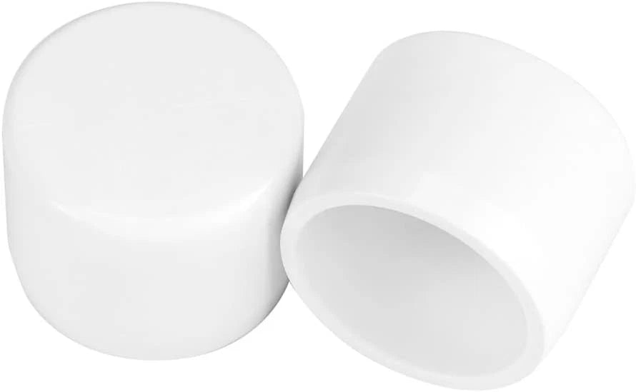 QWORK PVC External End Cap, Furniture Grade SCH40 Fitting, 0.75 Inch, 20 Pack