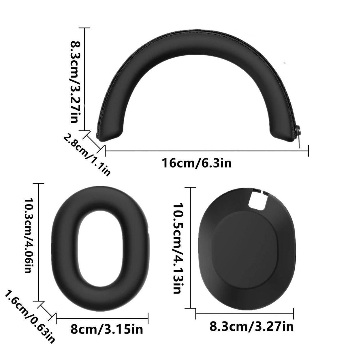 3PCS Silicone Protective Cover Case for Sony WH-1000XM6 Headphones, Soft Fit
